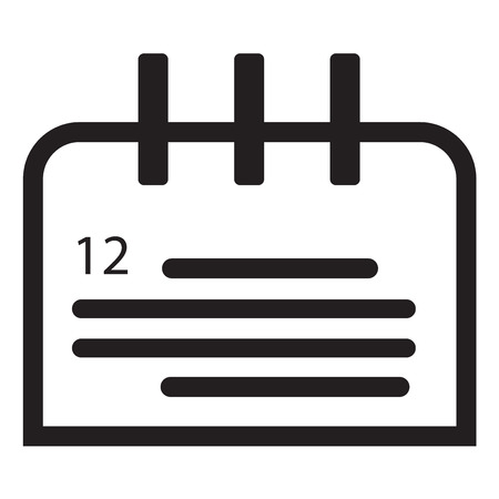 Calendar with six days icon vector isolated on white background for your web and mobile app design, Calendar with six days logo conceptのイラスト素材