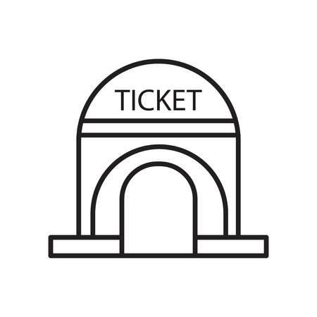 Ticket office icon vector isolated on white background for your web and mobile app design, Ticket office logo conceptのイラスト素材