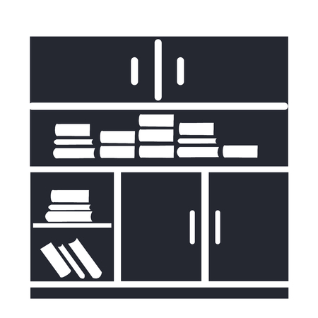 Bookshelf icon vector isolated on white background for your web and mobile app design, Bookshelf logo conceptのイラスト素材