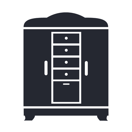 Chest of drawers icon vector isolated on white background for your web and mobile app design, Chest of drawers logo conceptのイラスト素材