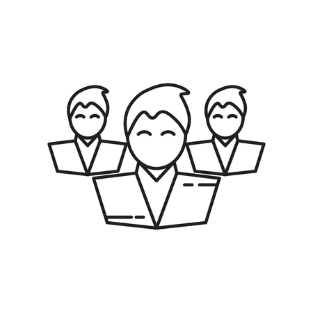 Employees icon vector isolated on white background for your web and mobile app design, Employees logo conceptのイラスト素材