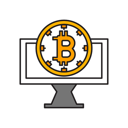 Bitcoin icon vector isolated on white background for your web and mobile app design, Bitcoin logo conceptのイラスト素材
