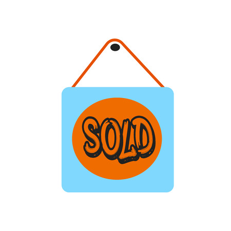 Sold icon vector isolated on white background for your web and mobile app design, Sold logo conceptのイラスト素材