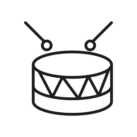 Military drum musical instrument icon vector isolated on white background for your web and mobile app design, Military drum musical instrument logo conceptのイラスト素材