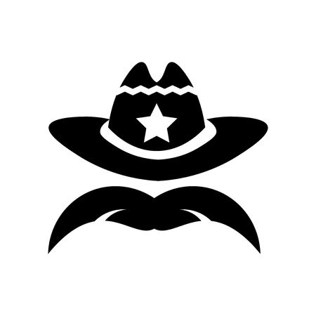 Cowboy icon vector isolated on white background for your web and mobile app design, Cowboy logo conceptのイラスト素材