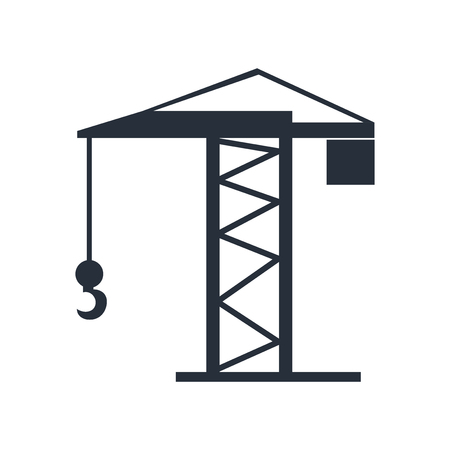 Construction crane icon vector isolated on white background for your web and mobile app design, Construction crane logo conceptのイラスト素材