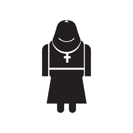 Nun icon vector isolated on white background for your web and mobile app design, Nun logo conceptのイラスト素材