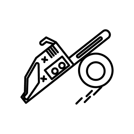 Chainsaw icon vector isolated on white background for your web and mobile app design, Chainsaw logo conceptのイラスト素材