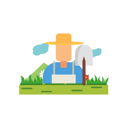Farmer icon vector isolated on white background for your web and mobile app design, Farmer logo conceptのイラスト素材