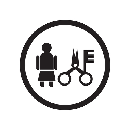 Women hairstylist icon vector isolated on white background for your web and mobile app design, Women hairstylist logo conceptのイラスト素材