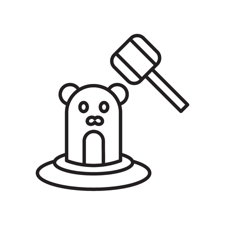 Whack a mole icon vector isolated on white background for your web and mobile app design, Whack a mole logo conceptのイラスト素材