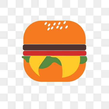 Burger vector icon isolated on transparent background, Burger logo conceptのイラスト素材