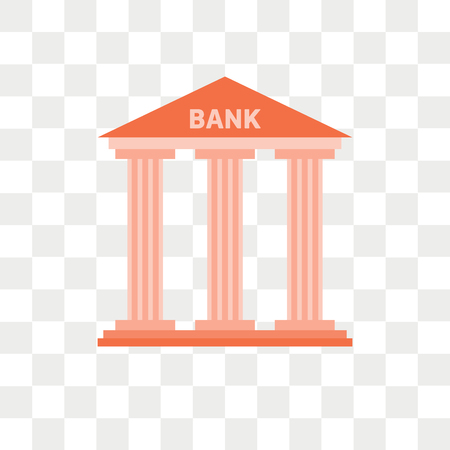 Bank vector icon isolated on transparent background, Bank logo conceptのイラスト素材
