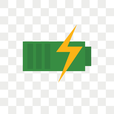 Battery vector icon isolated on transparent background, Battery logo conceptのイラスト素材