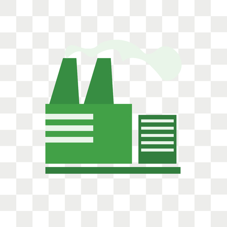 Factory vector icon isolated on transparent background, Factory logo conceptのイラスト素材