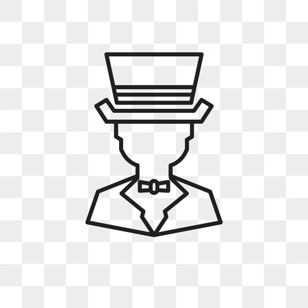Magician vector icon isolated on transparent background, Magician logo conceptのイラスト素材