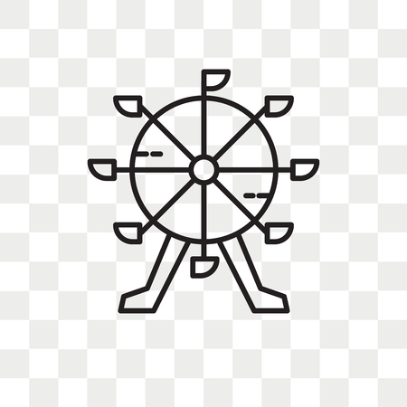 Ferris Wheel vector icon isolated on transparent background, Ferris Wheel logo conceptのイラスト素材