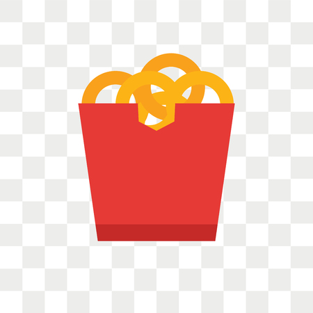 Onion rings vector icon isolated on transparent background, Onion rings logo conceptのイラスト素材