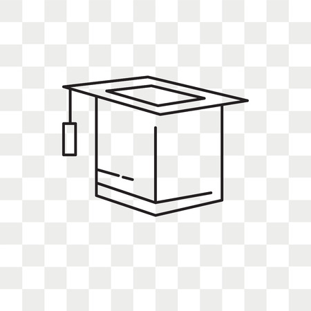 Mortarboard vector icon isolated on transparent background, Mortarboard logo conceptのイラスト素材