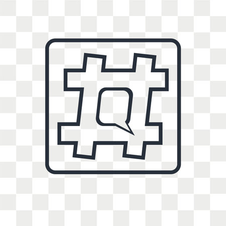 Hashtag Vector Icon Isolated On Transparent Background Hashtag