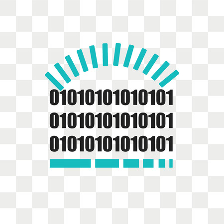 Binary code loading vector icon isolated on transparent background, Binary code loading logo conceptのイラスト素材