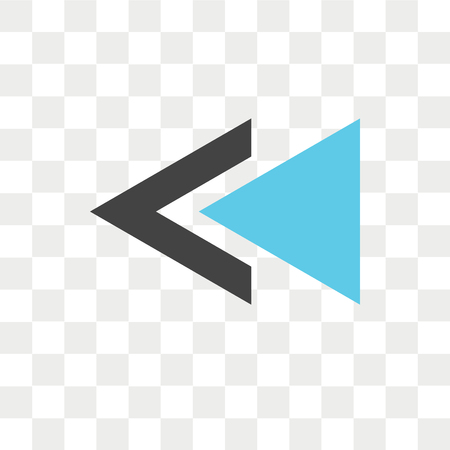 Left arrow vector icon isolated on transparent background, Left arrow logo conceptのイラスト素材