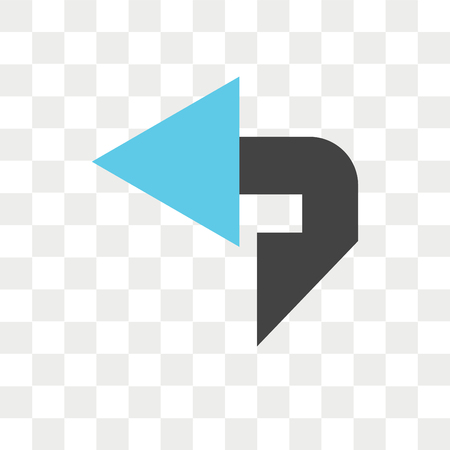 Left arrow vector icon isolated on transparent background, Left arrow logo conceptのイラスト素材