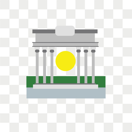Brandenburg gate vector icon isolated on transparent background, Brandenburg gate logo conceptのイラスト素材