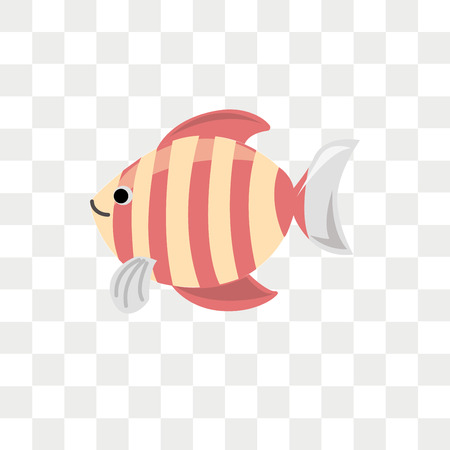 Fish vector icon isolated on transparent background, Fish logo conceptのイラスト素材