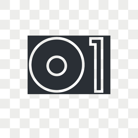 Turntable vector icon isolated on transparent background, Turntable logo conceptのイラスト素材