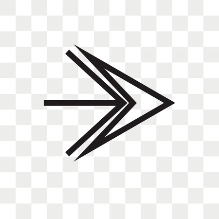 Right arrow vector icon isolated on transparent background, Right arrow logo conceptのイラスト素材