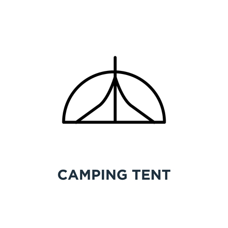Camping tent icon. Linear simple element illustration. Sport and tourism concept outline symbol design, vector logo illustration. Can be used for web and mobile.のイラスト素材
