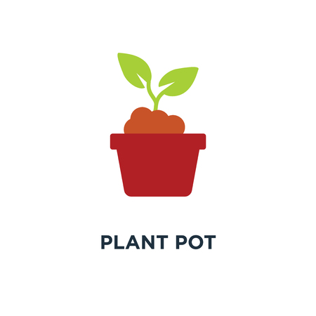 plant pot icon. flower plant concept symbol design, gardening vector illustrationのイラスト素材