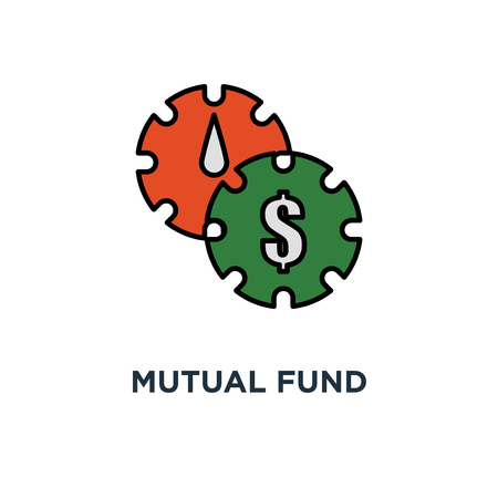 mutual fund management icon. long term investment return, dividend payment, portfolio performance analysis, thin stroke concept symbol design, financial security, corporate finance, income growth, time is money vector illustrationのイラスト素材
