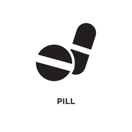 Red pill icon. Simple element illustration. Red pill concept symbol design, vector logo illustration. Can be used for web and mobile.のイラスト素材