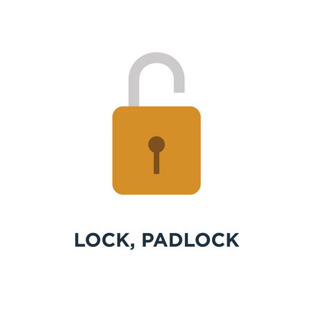 lock, padlock icon. security, lock sign concept symbol design, protection vector illustration
