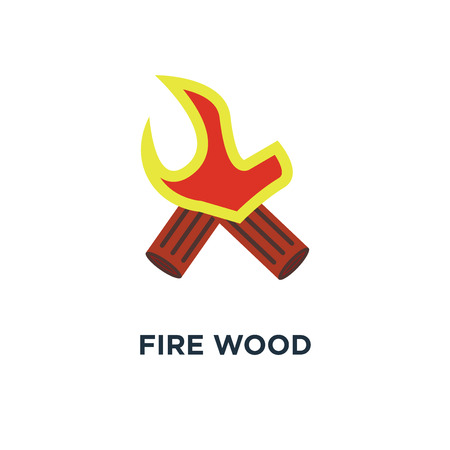fire wood icon. campfire concept symbol design, firewood, fire flame vector illustrationのイラスト素材