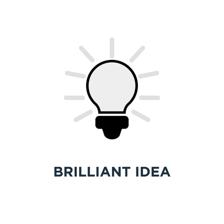brilliant idea icon. lamp lightbulb concept symbol design, vector illustrationのイラスト素材