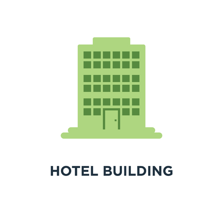 hotel building icon. modern residential or office apartment building concept symbol design, vector illustrationのイラスト素材