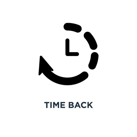 Time back icon. Simple element illustration. Clock with undo arrow concept symbol design, vector logo illustration. Can be used for web and mobile.のイラスト素材