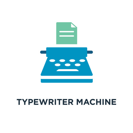 typewriter machine icon. type letter machine concept symbol design, keyboard typeing vector illustrationのイラスト素材