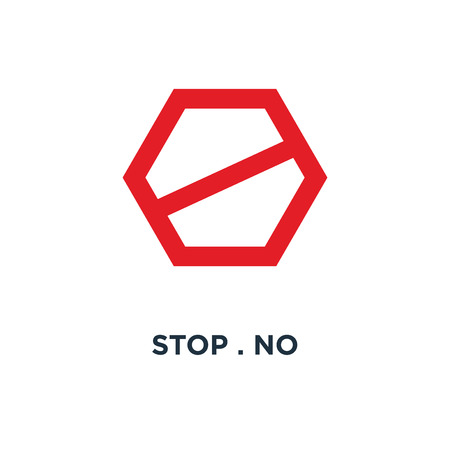 stop . no icon. red warning concept symbol design, vector illustrationのイラスト素材