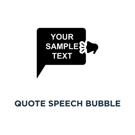 Quote speech bubble icon. Simple element illustration. Quote speech bubble concept symbol design, vector logo illustration. Can be used for web and mobile.のイラスト素材