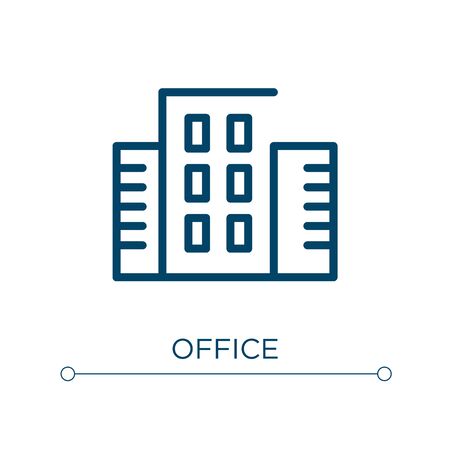 Office icon. Linear vector illustration. Outline office icon vector. Thin line symbol for use on web and mobile apps, logo, print media.のイラスト素材