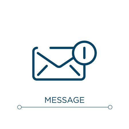 Message icon. Linear vector illustration. Outline message icon vector. Thin line symbol for use on web and mobile apps, logo, print media.のイラスト素材
