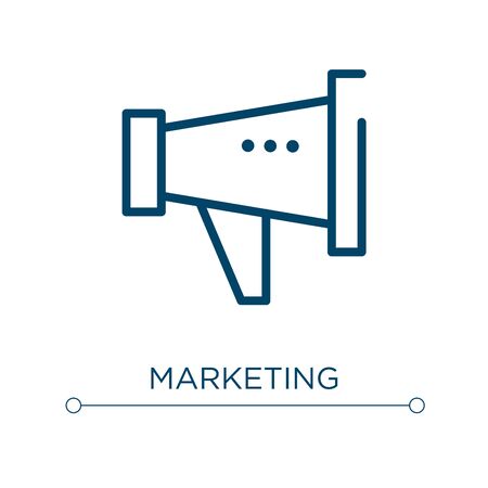 Marketing icon. Linear vector illustration. Outline marketing icon vector. Thin line symbol for use on web and mobile apps, logo, print media.のイラスト素材