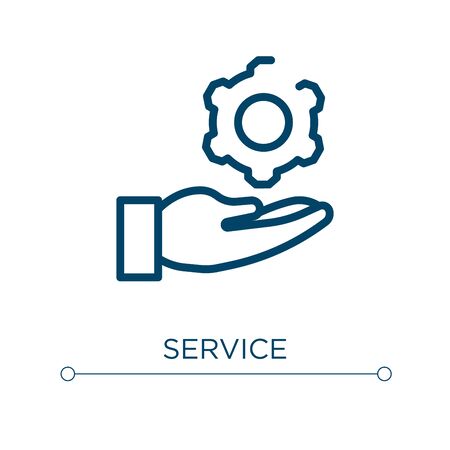 Service icon. Linear vector illustration. Outline service icon vector. Thin line symbol for use on web and mobile apps, logo, print media.のイラスト素材