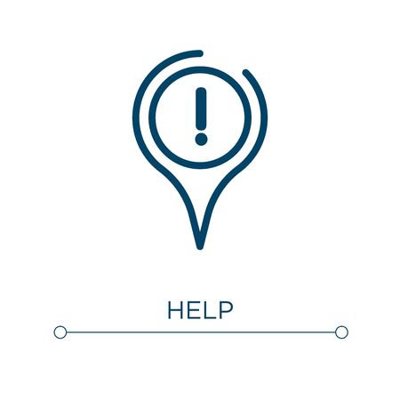 Help icon. Linear vector illustration. Outline help icon vector. Thin line symbol for use on web and mobile apps, logo, print media.のイラスト素材