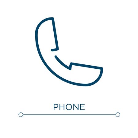 Phone icon. Linear vector illustration. Outline phone icon vector. Thin line symbol for use on web and mobile apps, logo, print media.のイラスト素材