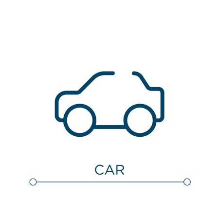 Car icon. Linear vector illustration. Outline car icon vector. Thin line symbol for use on web and mobile apps, logo, print media.のイラスト素材